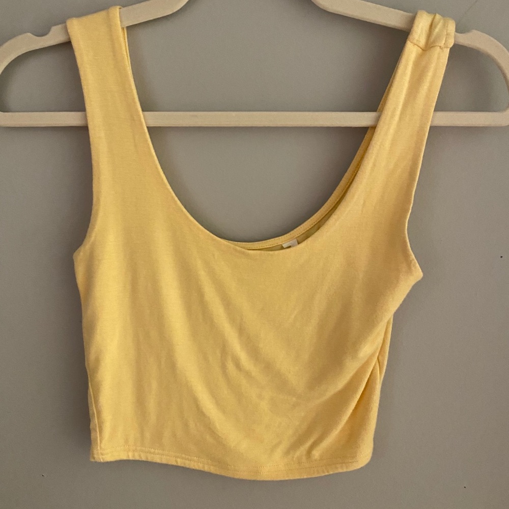 yellow tank top